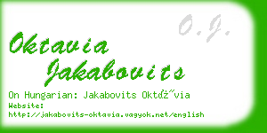 oktavia jakabovits business card